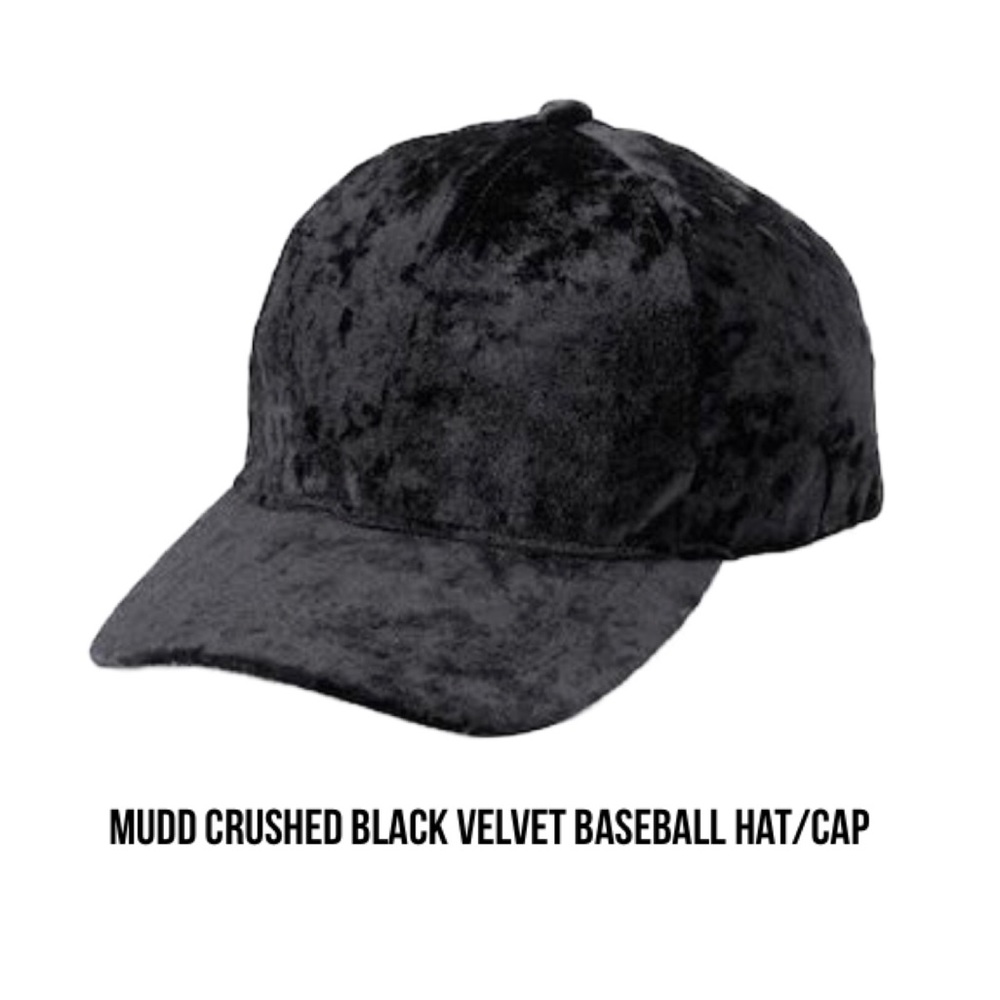 MUDD Crushed Black Velvet Baseball Cap/Hat